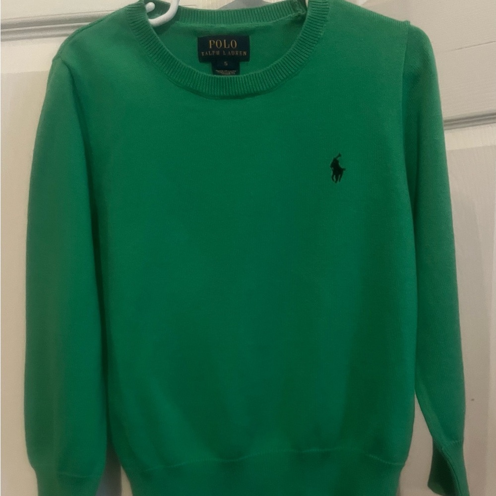 Boys green polo sweater